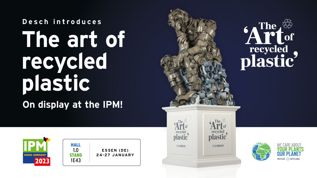 Desch stellt die Kunst des recycelten Kunststoffs vor. Zu sehen auf der IPM!